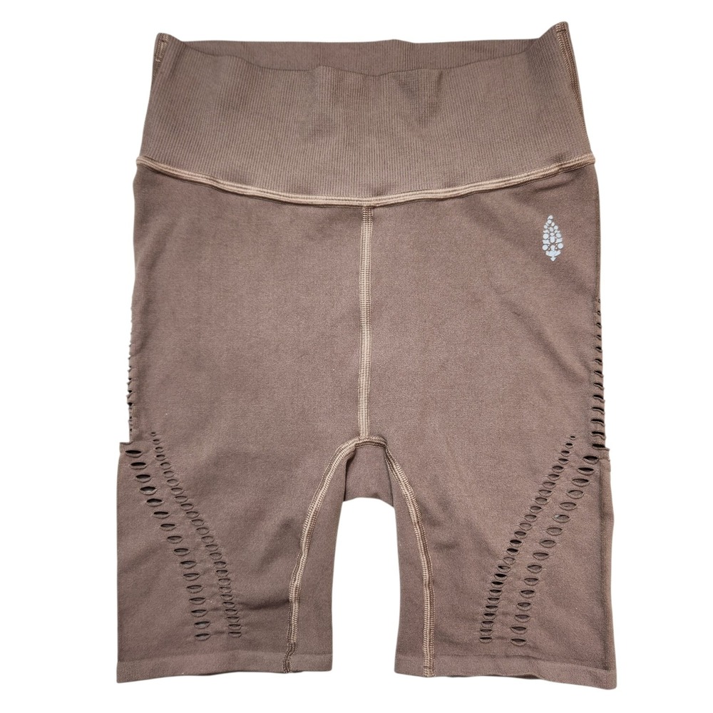 Free People Size XS/S FP Movement Good Karma Biker Shorts Yoga Seamless Brown